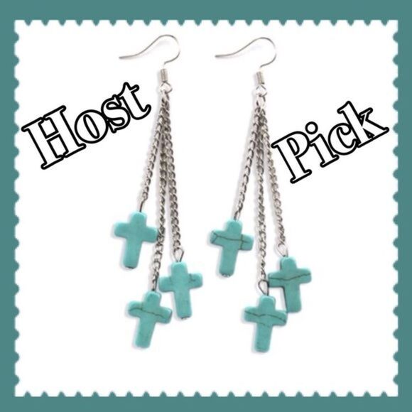 (H2) Cross Earrings - Picture 2 of 4